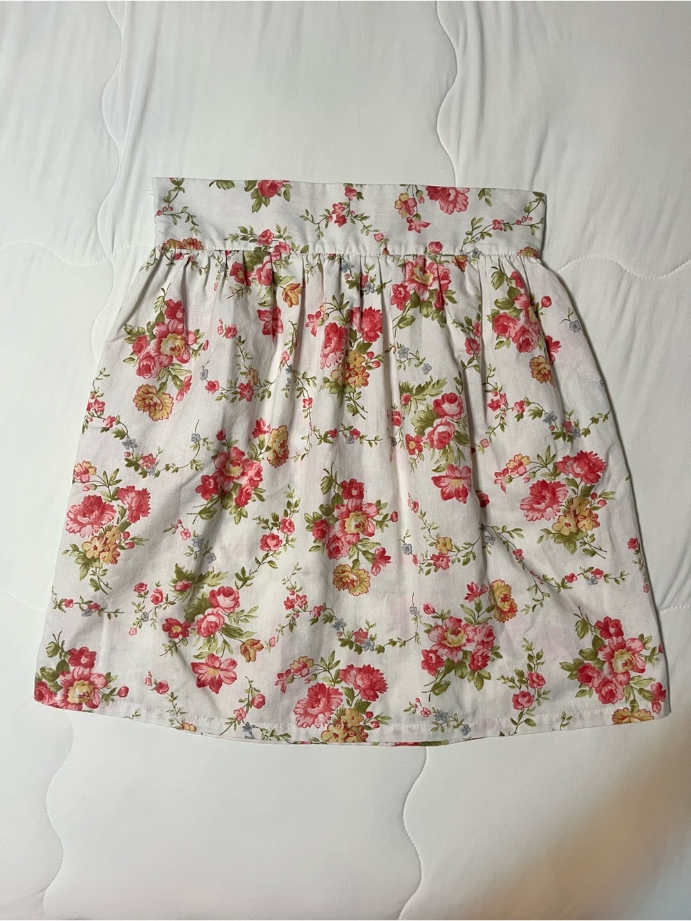 Francois Beauregard Vintage Floral A-Line Midi Skirt with Pockets Made in Canada